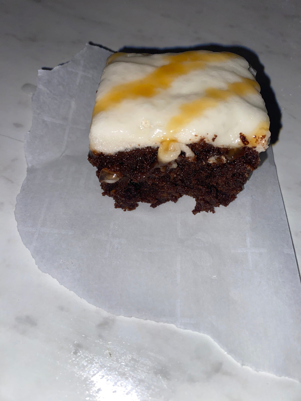 Golden Caramel Cloud Brownie