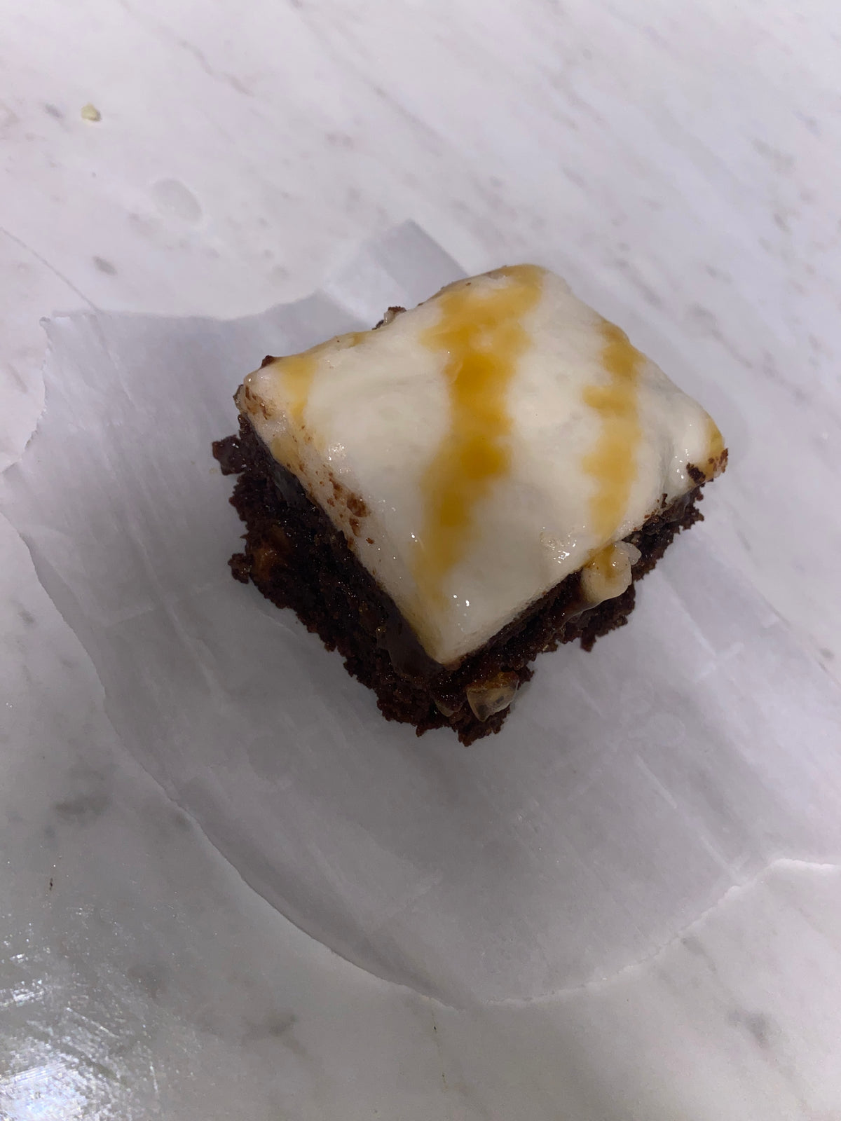 Golden Caramel Cloud Brownie